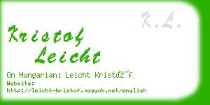 kristof leicht business card